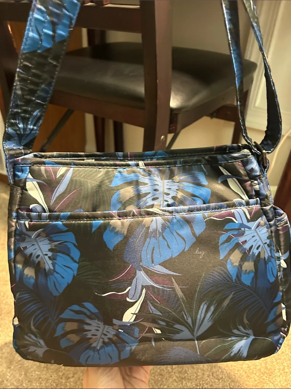 Lug Blue Tropical Print Crossbody Bag and Matching Wallet